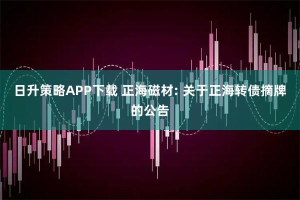 日升策略APP下载 正海磁材: 关于正海转债摘牌的公告